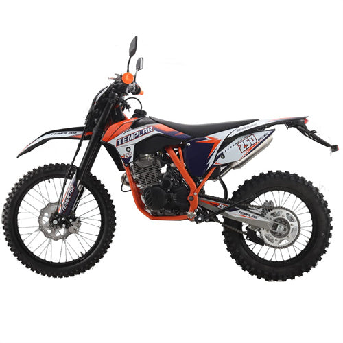 X-PRO TEMPLAR 250cc Dirt Bike with All Lights and 5-Speed Manual Transmission, Electric/Kick Start! Big 21"/18" Wheels! Zongshen Brand Engine! - DB-K012