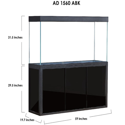 AQUA DREAM 175 GALLON TEMPERED GLASS AQUARIUM BLACK-AD-1560-ABK