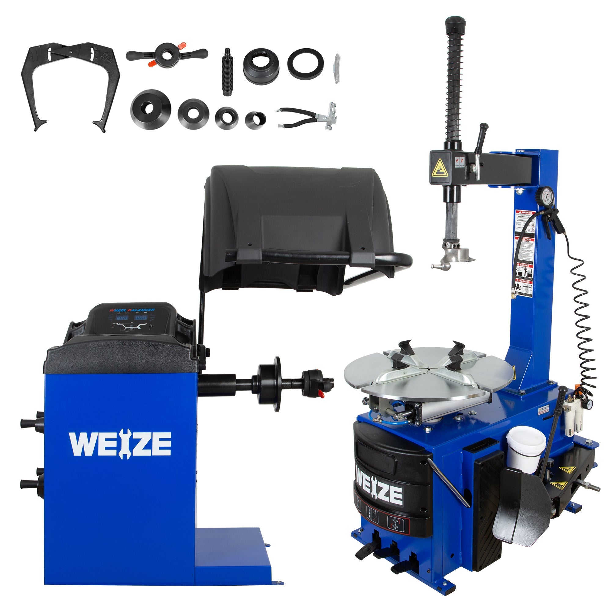 WEIZE Heavy Duty Wheel Balancer Tire Balancers Machine with Protective Cover - PLA-1005+PLA-1006