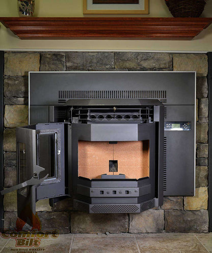 ComfortBilt HP22I 2,800 sq. ft. Pellet Stove Fireplace Insert 47 lb Hopper Capacity Black New