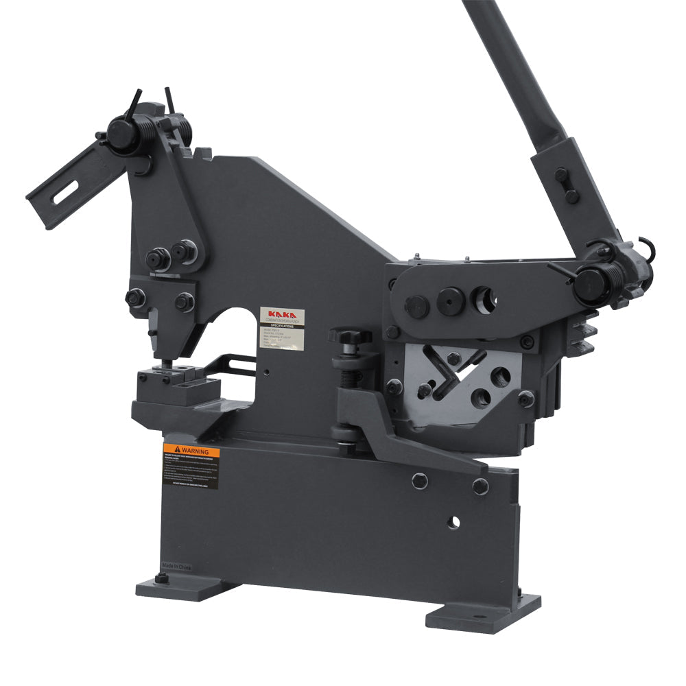 KAKA INDUSTRIAL Manual Punch and Shear Machine, 0.31 inch Punching Capacity and Multi-Shape Shear, PBS-9 for Metal Plates, Round/Flat/Angle Steel Fabrication