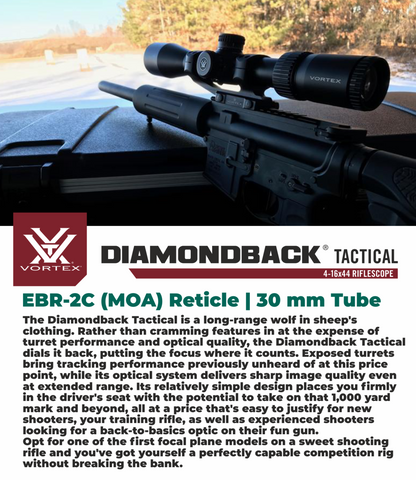 Vortex Optics Diamondback 4-16x44 FFP Riflescope EBR-2C (MOA) Reticle, 30mm Tube with Wearable4U Bundle - DBK-10026_121-53-BCA