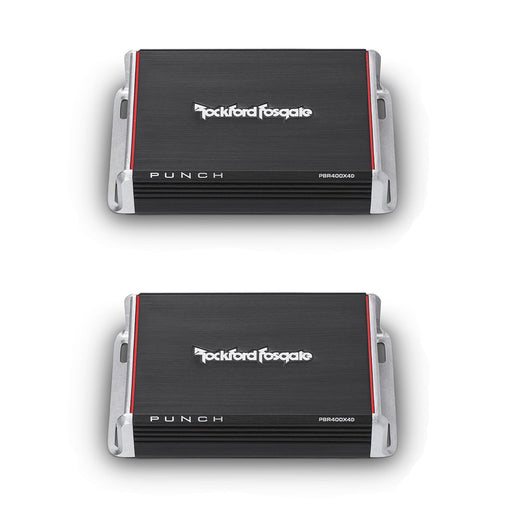 Rockford Fosgate PBR400X4D Punch 400W Compact Full Range 4 Channel Amp 2 Pack - 194245