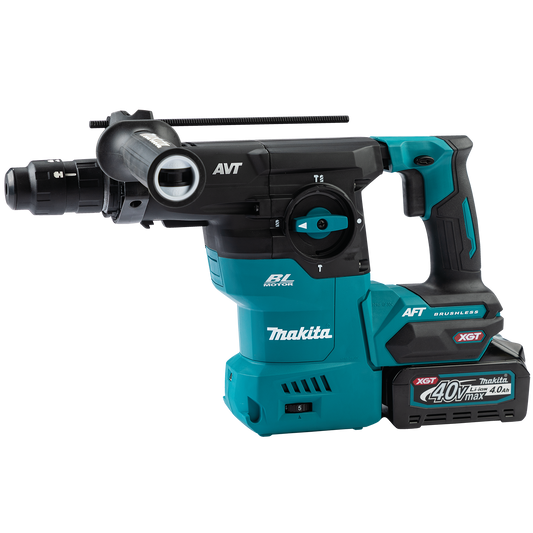 Makita GRH09M1 40V max XGT Brushless Cordless 1‑3/16" SDS‑PLUS AVT Rotary Hammer Kit, with Interchangeable Chuck, AWS Capable (4.0Ah) - GRH09M1