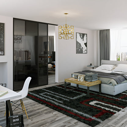 Doors22 160x96 Glass Sliding Room Divider Smoked Clear 4 panels - RDB160x96smokedclear