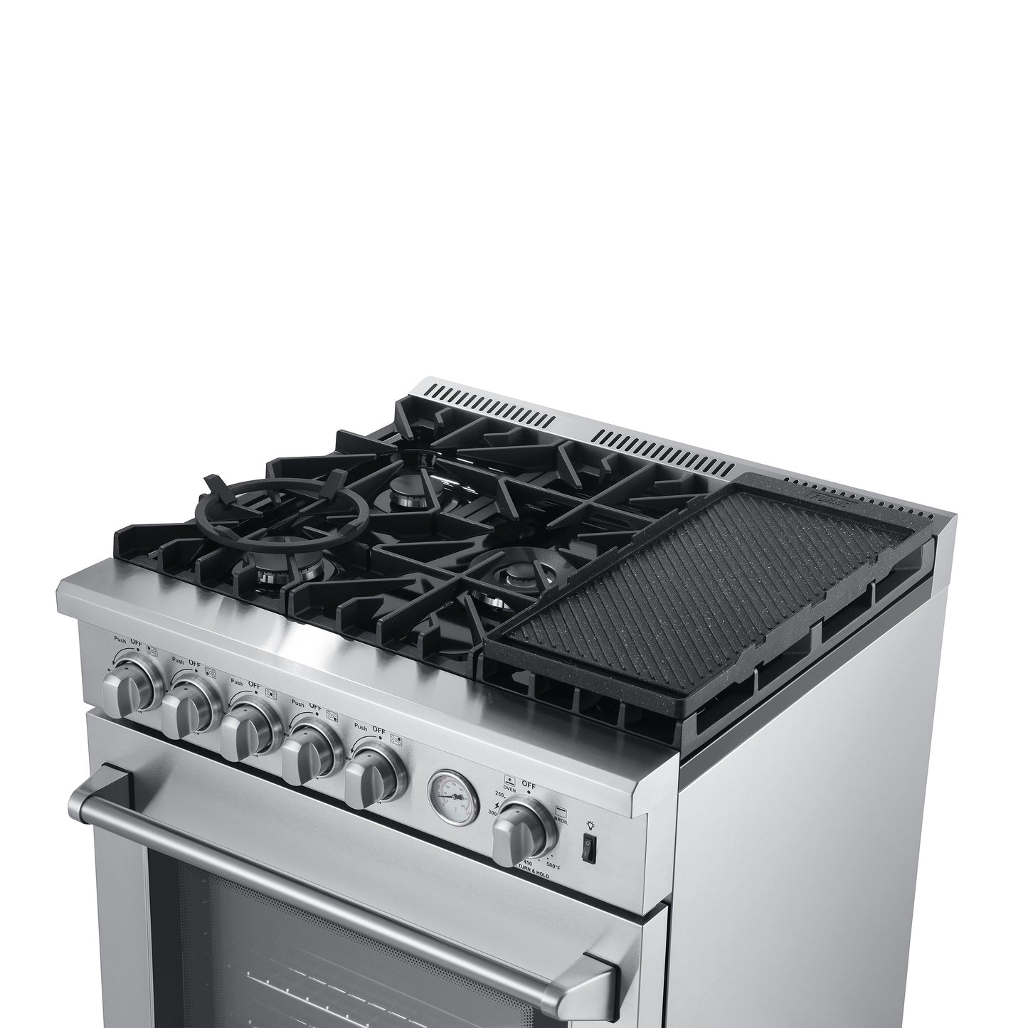 Forno 2-Piece Appliance Package - 30-Inch Gas Range with Air Fryer & Wall Mount Hood in Stainless Steel - AP2-6276-30