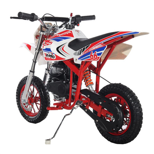 X-PRO Cyclone 40cc Mini Dirt Bike With Hand Pull Start! Chain Drive, Disc Brakes - DB-Z005-Red