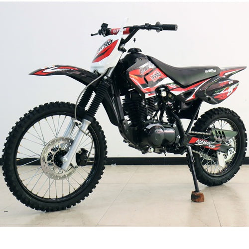 X-PRO Hawk 150cc Dirt Bike with 5-Speed Manual Transmission and Kick Start! 19"/16" Wheels - DB-W021-Black