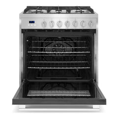 Cosmo 30" 5.0 cu. ft. Gas Range with Oven and 5 Burner Cooktop with Heavy Duty Cast Iron Grates in Stainless Steel - COS-305AGC