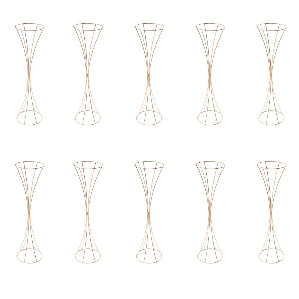 31.5in Tall Metal Gold Trumpet Vases - 10 Pcs - Procure Décor