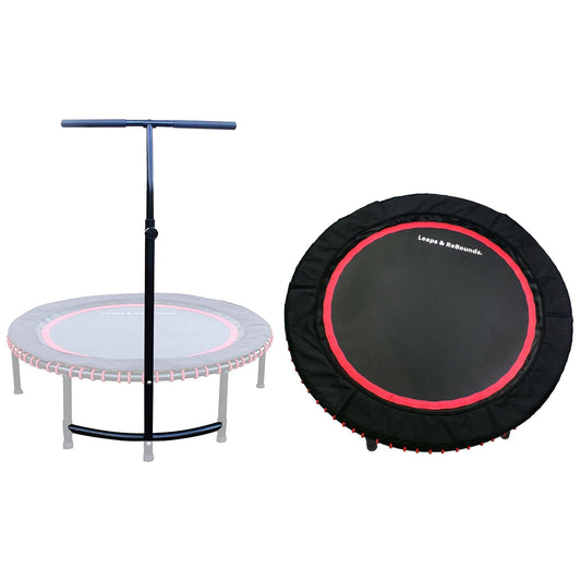 LEAPS & REBOUNDS 40" Adjustable Stability Bar with 40" Fitness Trampoline, Red - 318065