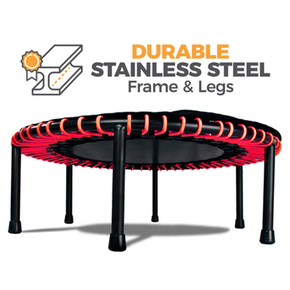 LEAPS & REBOUNDS 40" Adjustable Stability Bar with 40" Fitness Trampoline, Red - 318065