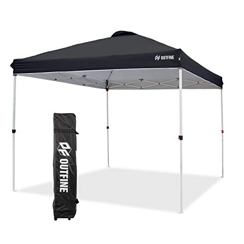 Outfine Pop-Up Canopy 10x10 Patio Tent Instant Gazebo Canopy with Wheeled Bag, Canopy Sandbags X4,tent Stakesx8 Black, 10 * 10ft - B08SQV5Y68