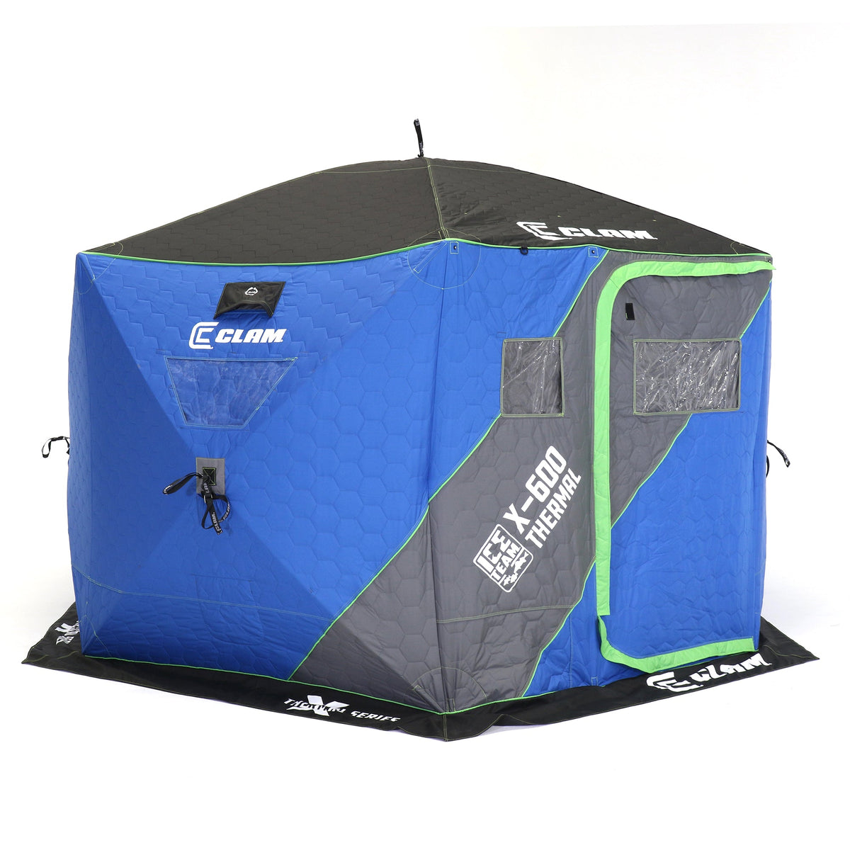 CLAM X-600 Portable 11.5' 6 Person Ice Team Thermal Hub Shelter w/Dimmable Light - 320784