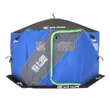 CLAM X-600 Portable 11.5' 6 Person Ice Team Thermal Hub Shelter w/Dimmable Light - 320784