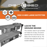 Disc-O-Bed Large Outfitter Bunk Benchable Double Cot w/ Storage Organizers, Gray - 321596