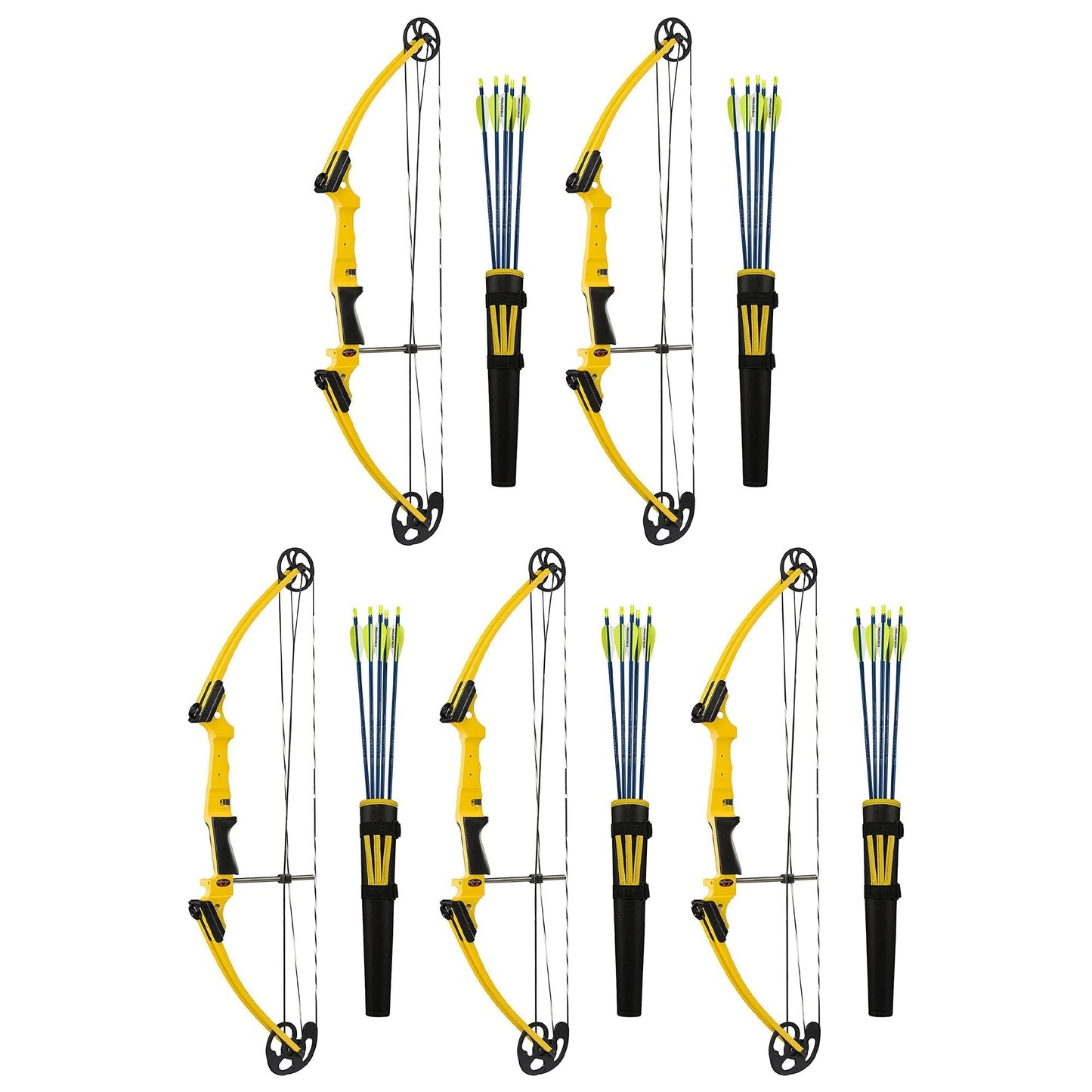 Genesis Archery Original Left Handed Compound Bow Archery Kit, Yellow (5 Pack) - 323641