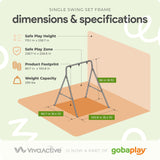 Gobaplay Outdoor Single Swing Set with Support Bars for Tree Swing, Frame Only - 324423