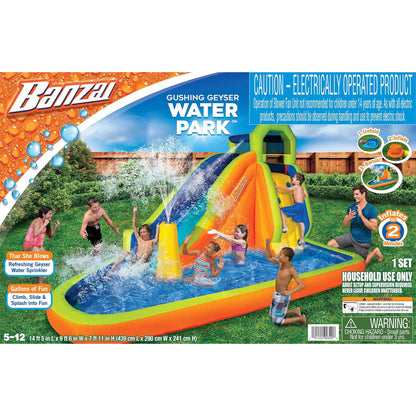 Banzai Gushing Geyser Water-Spraying Inflatable Pool Water Park Set, Multicolor - 327014