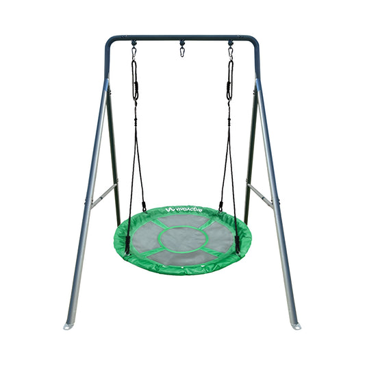 Gobaplay Single Swing Set Playground Equipment with 39” Round Platform Saucer - 327672