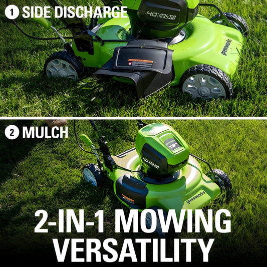Greenworks 40V 19" Cordless Battery Push Mower w/ 4.0Ah USB Battery & Charger - 2524902