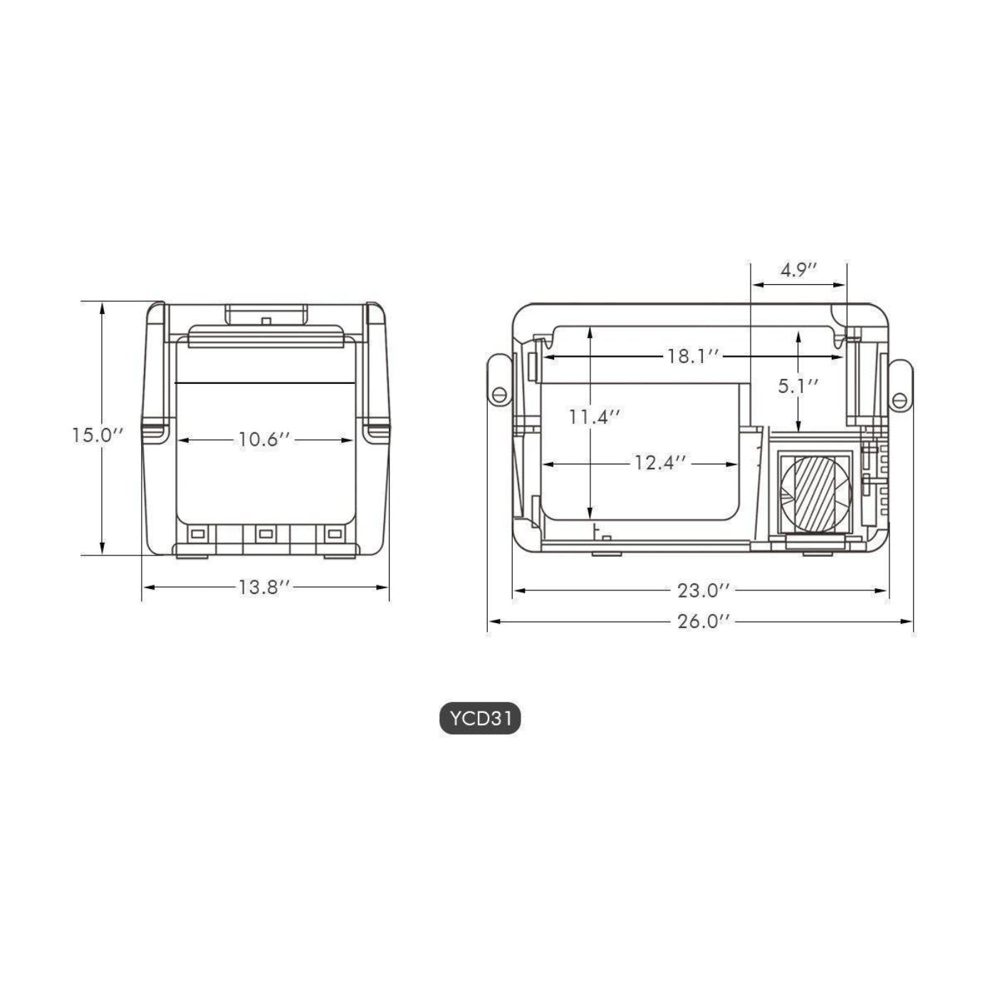 31.7QT JP30 12V APP Controlled Refrigerator Portable Fridge Freezer | ICECO