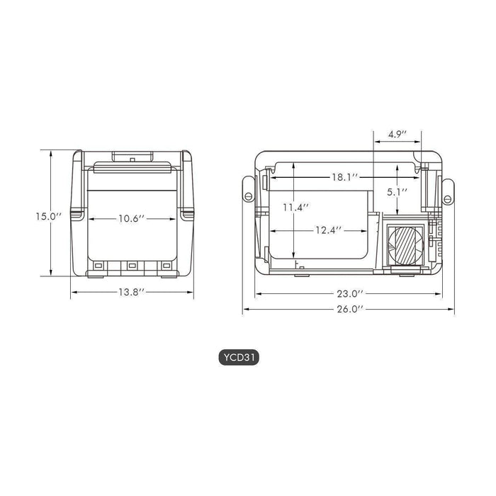 31.7QT JP30 12V APP Controlled Refrigerator with Portable Power Station | ICECO