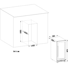 Lanbo 33 Bottle Single Zone Wine Cooler - LW33S