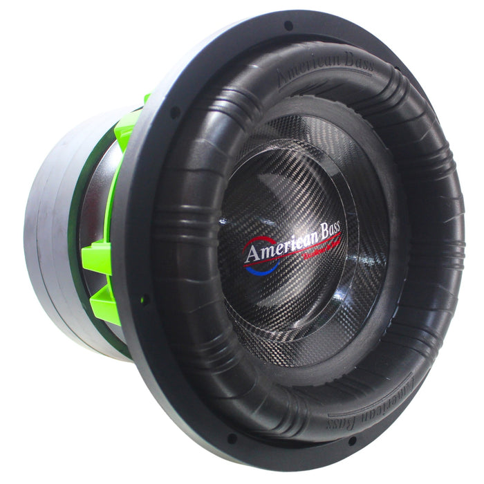 American Bass Godzilla Green/Black 12" Dual 2 Ohm 12000W Peak Sub - AB-GODZILLA-12-D2