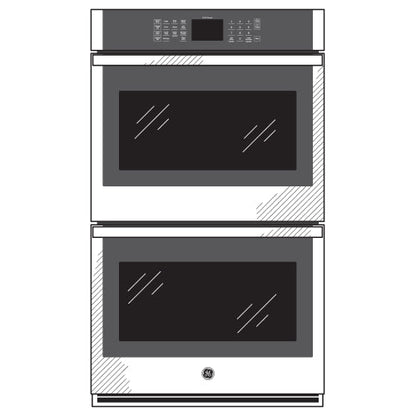 GE APPLIANCES JTD3000SNSS GE® 30" Smart Built-In Self-Clean Double Wall Oven with Never-Scrub Racks - JTD3000SNSS-KT