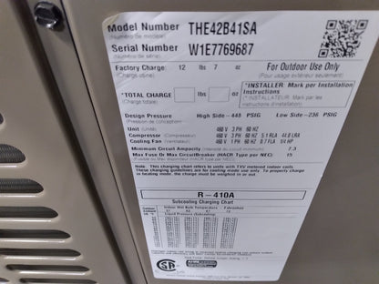 York International 3.5 Ton 3 Stage Split System Heat Pump, 14 Seer, 460/60/3, R410A - THE42B41S