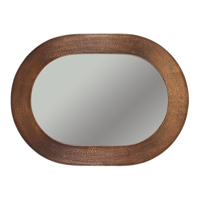 Rustic Premier Copper 35 in. Oval Hammered Copper Mirror - MFO3526