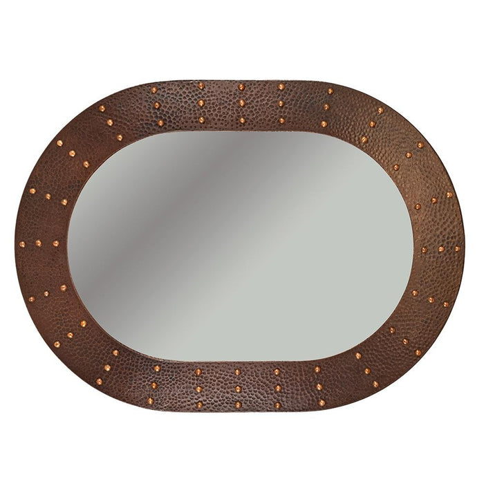 Rustic Premier Copper 35 in. Oval Hammered Copper Mirror - MFO3526