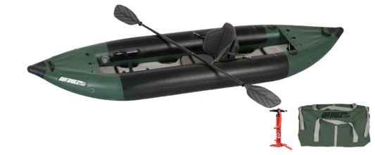Sea Eagle 350FX Fishing Explorer Inflatable Kayak Pro Solo Package Green Black New - 350FXK_PSB