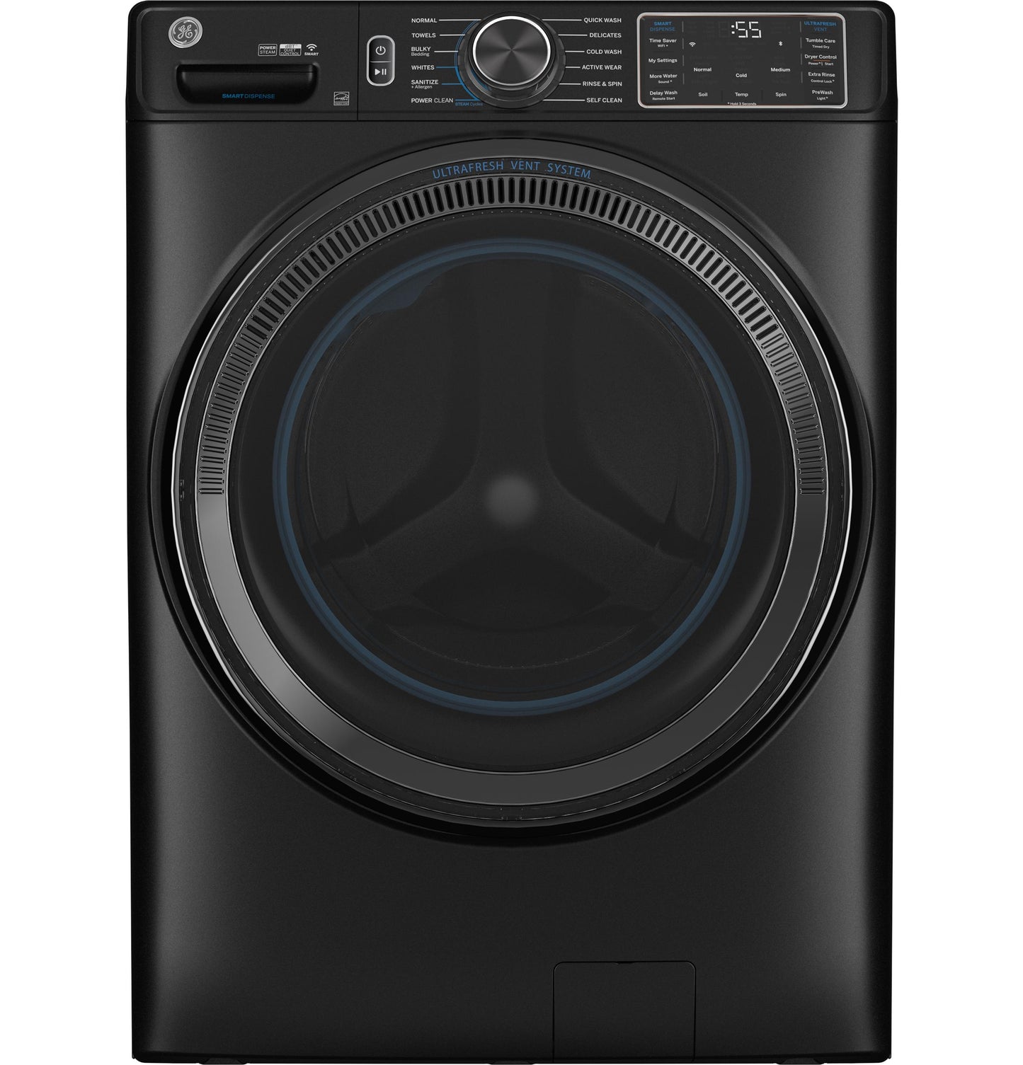 GE 5.0 cu. ft. Smart Front Load Washer, SmartDispense, UltraFresh Vent, OdorBlock, Sanitize + Allergen – GFW655SPVDS-KT