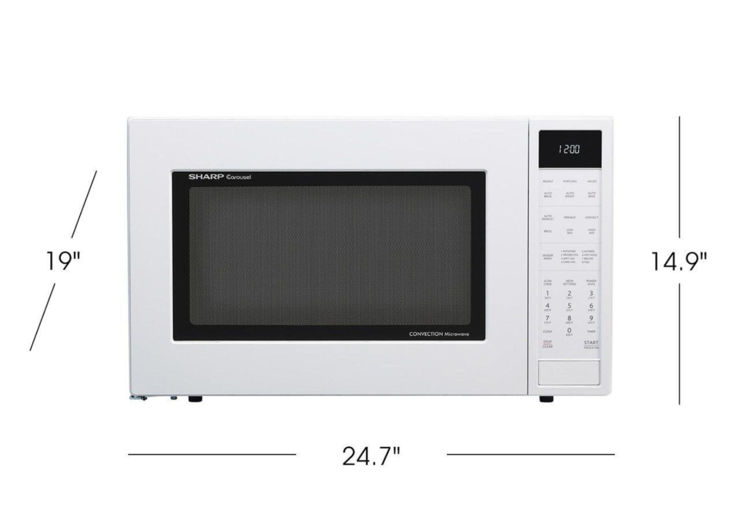 Sharp 1.5 cu. ft. 900W Sharp White Carousel Convection + Microwave Oven  - SMC1585BW-KT