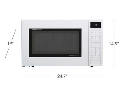 Sharp 1.5 cu. ft. 900W Sharp White Carousel Convection + Microwave Oven  - SMC1585BW-KT