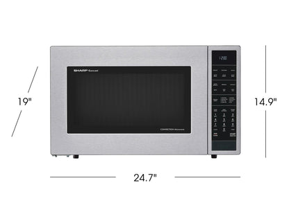 SHARP 1.5 cu. ft. 900W Sharp Stainless Steel Carousel Convection + Microwave Oven - SMC1585BS-KT