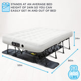 Ivation EZ-Bed Air Mattress, Full Size Air Mattress with Built In Pump & Deflate Defender - IVIAEZBFA360BG