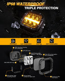 Auxbeam 6/8Pcs 5" 132W Amber DRL LED Pod Lights with Harness – GP00011297