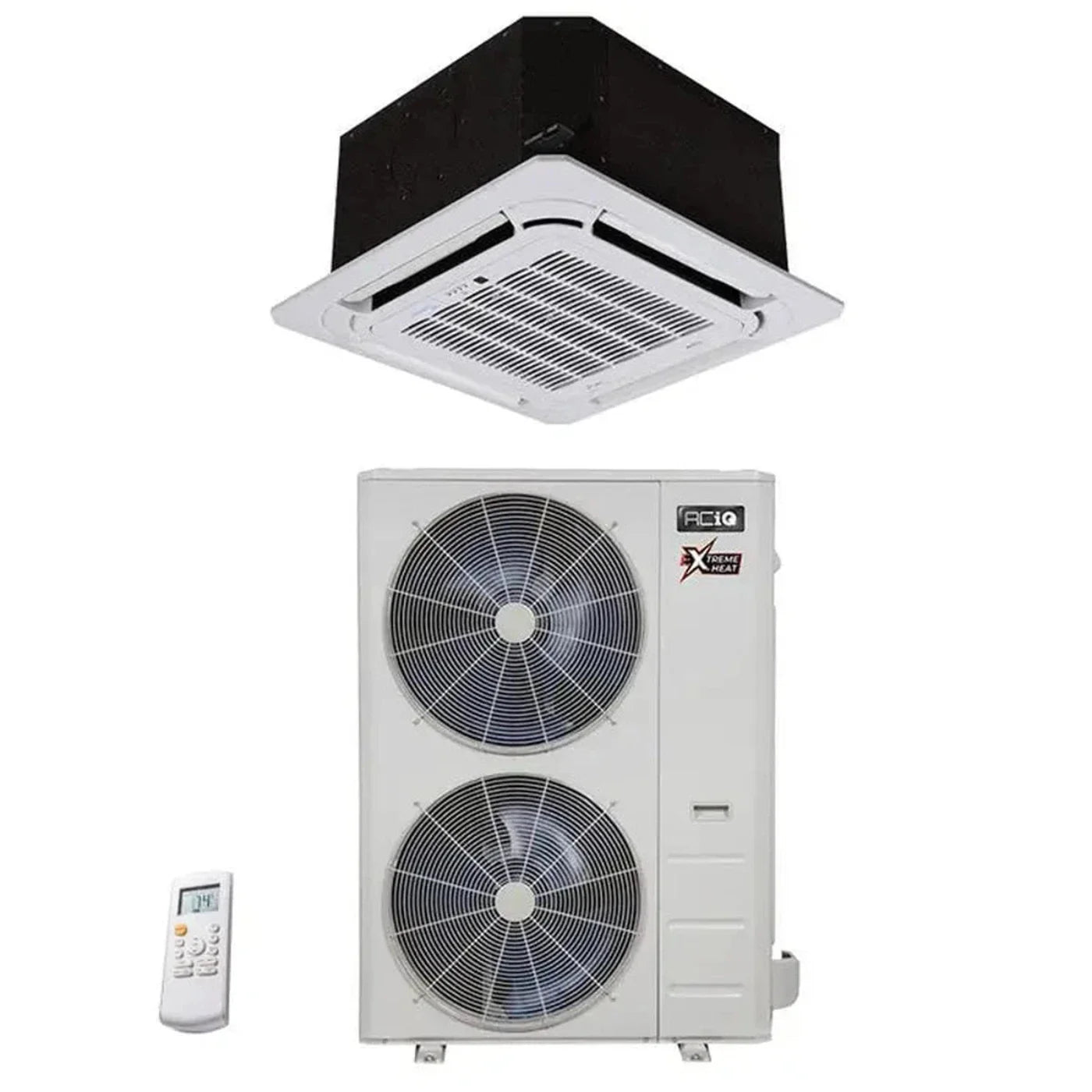 36,000 BTU 19.4 SEER ACiQ Single Zone Platinum Ceiling Cassette Mini Split System w/ Extreme Heat