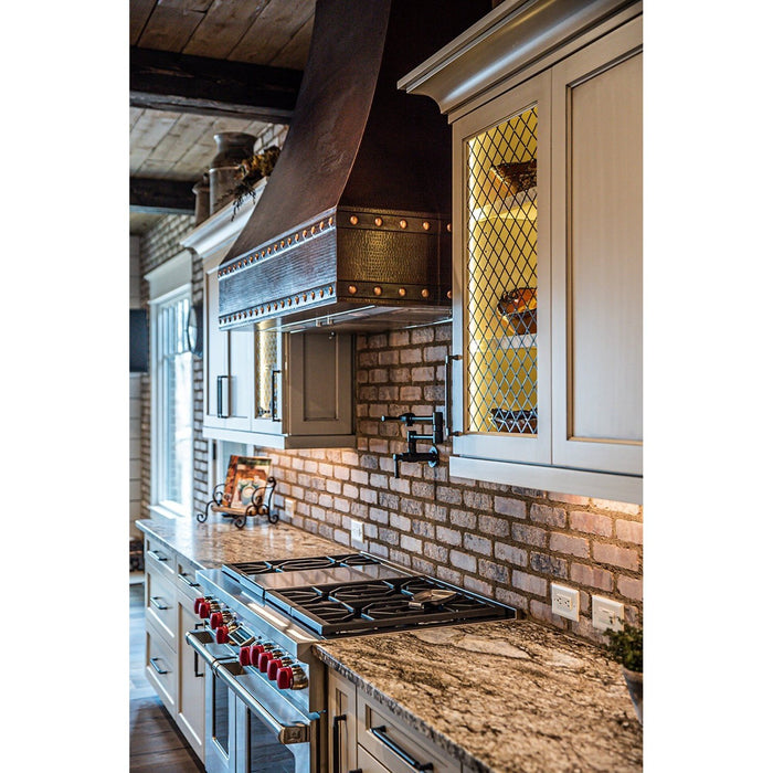 Premier Copper 36 in. Hammered Copper Wall Mounted Correa Range Hood