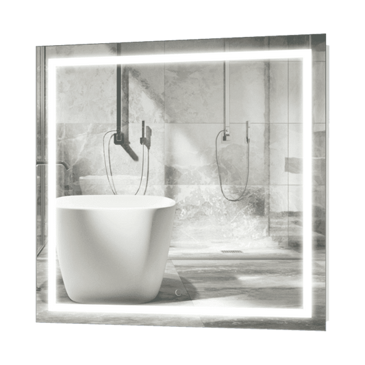 Krugg Icon 36" X 36" LED Bathroom Mirror w/ Dimmer & Defogger | Large Square Lighted Vanity Mirror ICON3636 - Backyard Provider