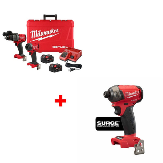 Milwaukee 3697-22 M18 FUEL 2-Tool Combo Kit w/ FREE 2760-20 M18 FUEL 1/4" Driver - 704860