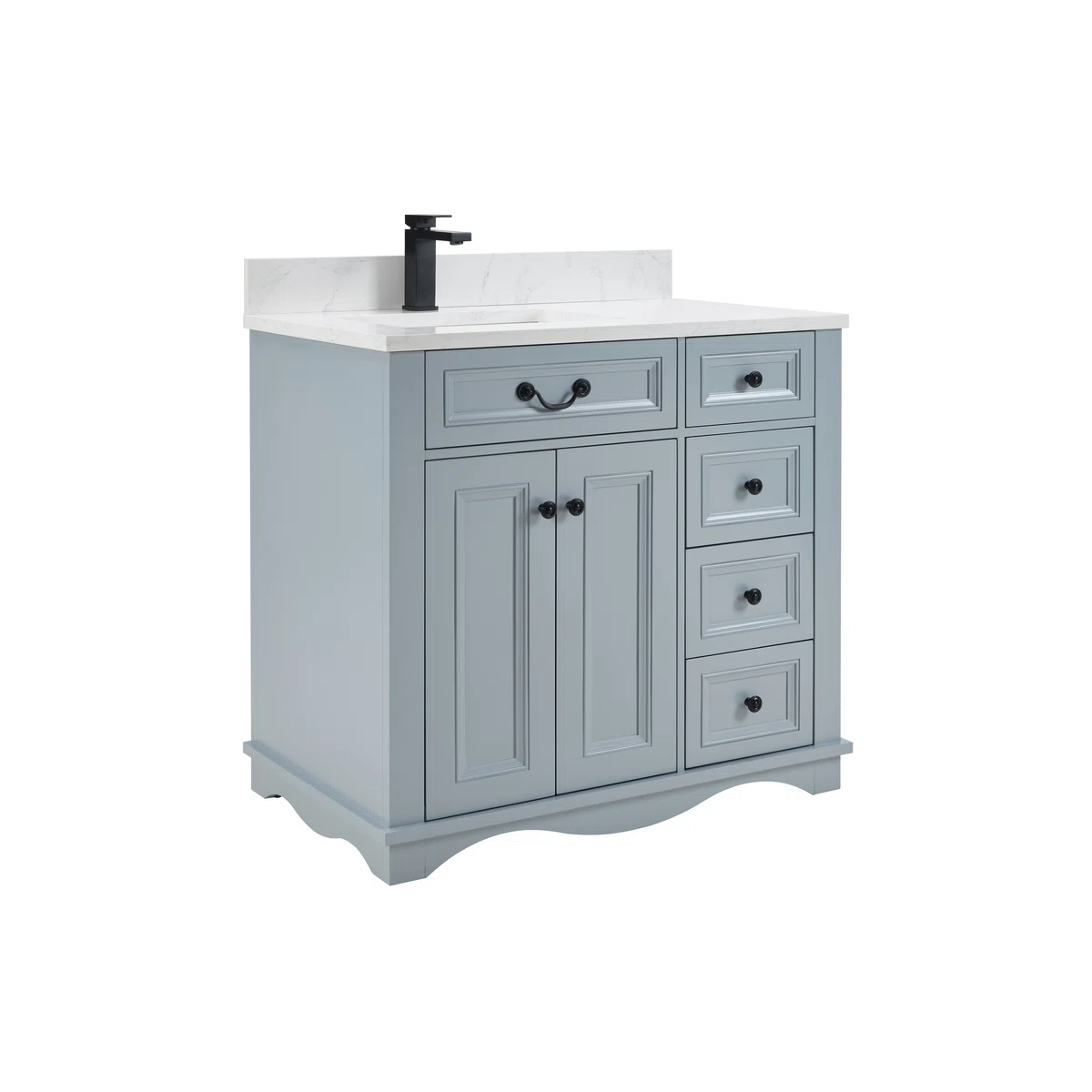 36" Solid Wood Sink Vanity With 1' Artificial Stone Top