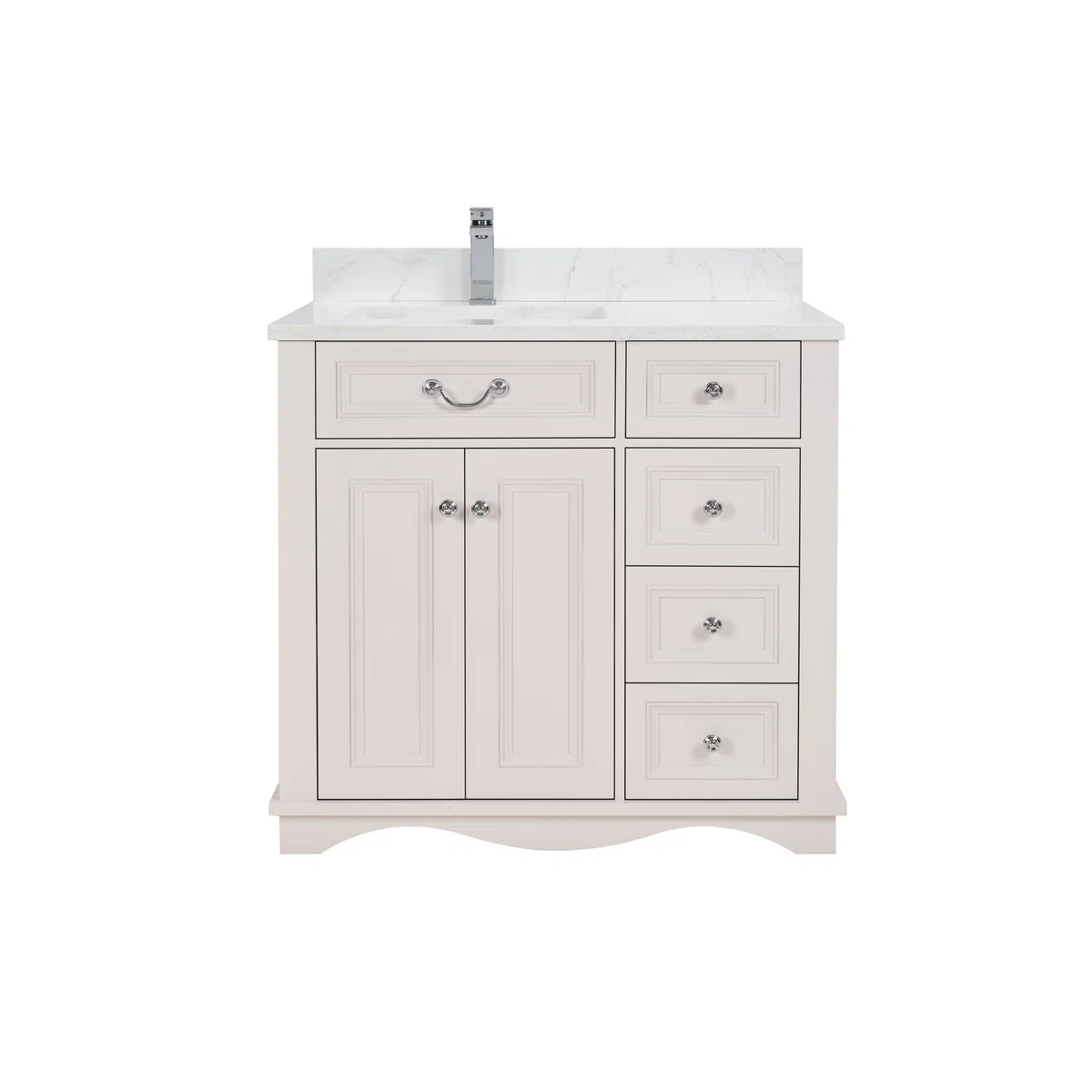 36" Solid Wood Sink Vanity With 1' Artificial Stone Top