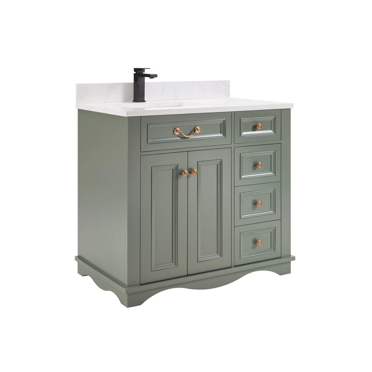 36" Solid Wood Sink Vanity With 1' Artificial Stone Top
