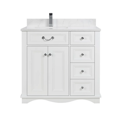 36" Solid Wood Sink Vanity With 1' Artificial Stone Top