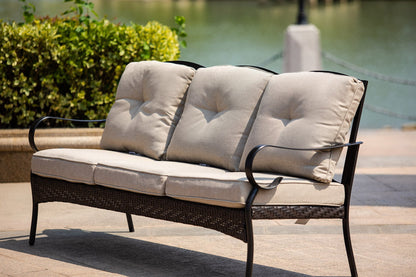 Modway Furniture 69" Beige Polyester Blend Settee with Elegant Black Legs - Stylish, Comfy, and Versatile Seating! - 374050-HOMEROOTS