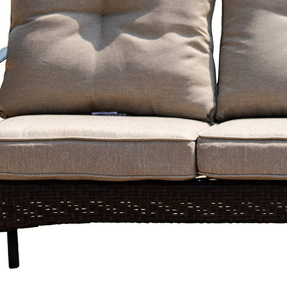 Modway Furniture 69" Beige Polyester Blend Settee with Elegant Black Legs - Stylish, Comfy, and Versatile Seating! - 374050-HOMEROOTS